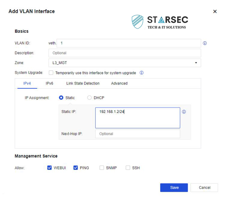 پیکربندی رابط مدیریت(management interface) در سنگفور