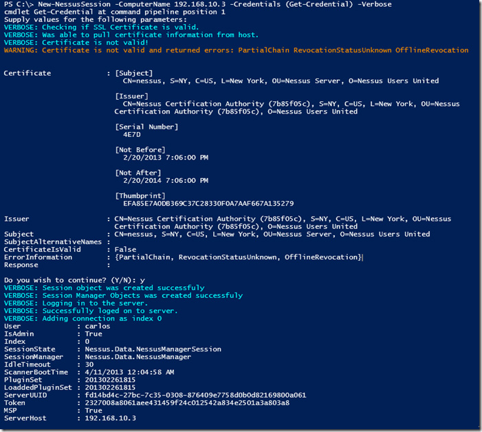 اجرای اسکریپت PowerShell برای خودکارسازی اسکن Nessus و استفاده از توابع Get-NessusSession